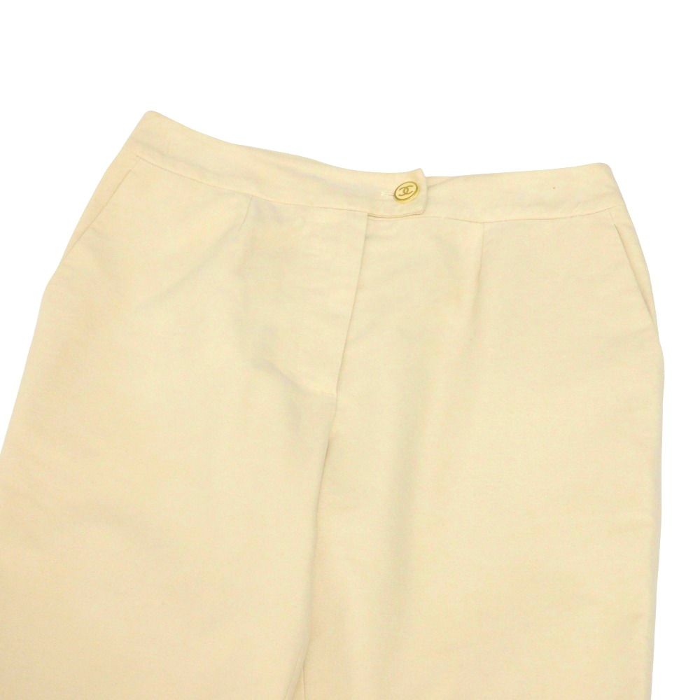 CHANEL シャネル パンツ サイズ38 01A ココボタン CCボタン ストレッチ