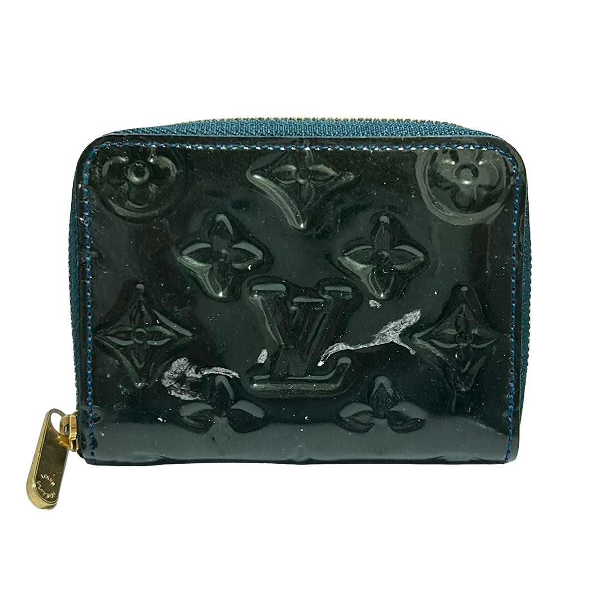 LOUIS VUITTON ルイヴィトン コインケース モノグラムヴェルニ ジッピーコインパース M93663 ブルーニュイ レザー