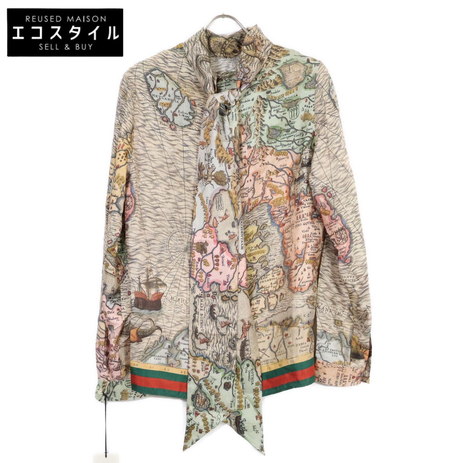 GUCCI グッチ 【美品/国内正規】444465 総柄 シルク100