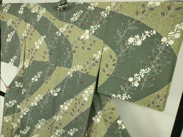 平和屋本店■極上　手描き友禅作家　寺澤森秋　訪問着　枝花文　たたき染め　逸品　DZAA5738kh5 平和屋本店□極上 手描き友禅作家 寺澤森秋 訪問着 枝花文