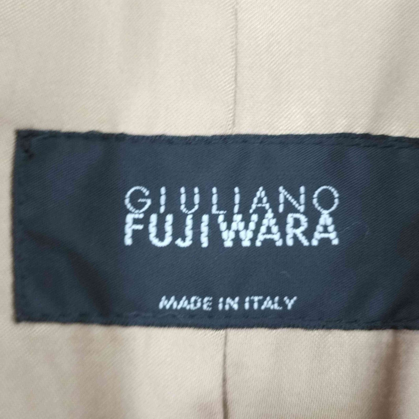 ジュリアーノフジワラ giuliano Fujiwara MADE IN ITALY ウールチェックステンカラーコート メンズ EUR：48 -  メルカリ