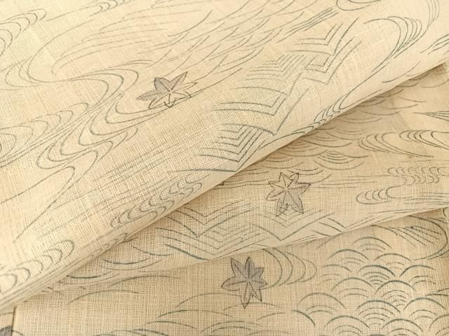 平和屋着物▽男性 紬 単衣 色無地 黄枯茶色 キングサイズ 正絹 