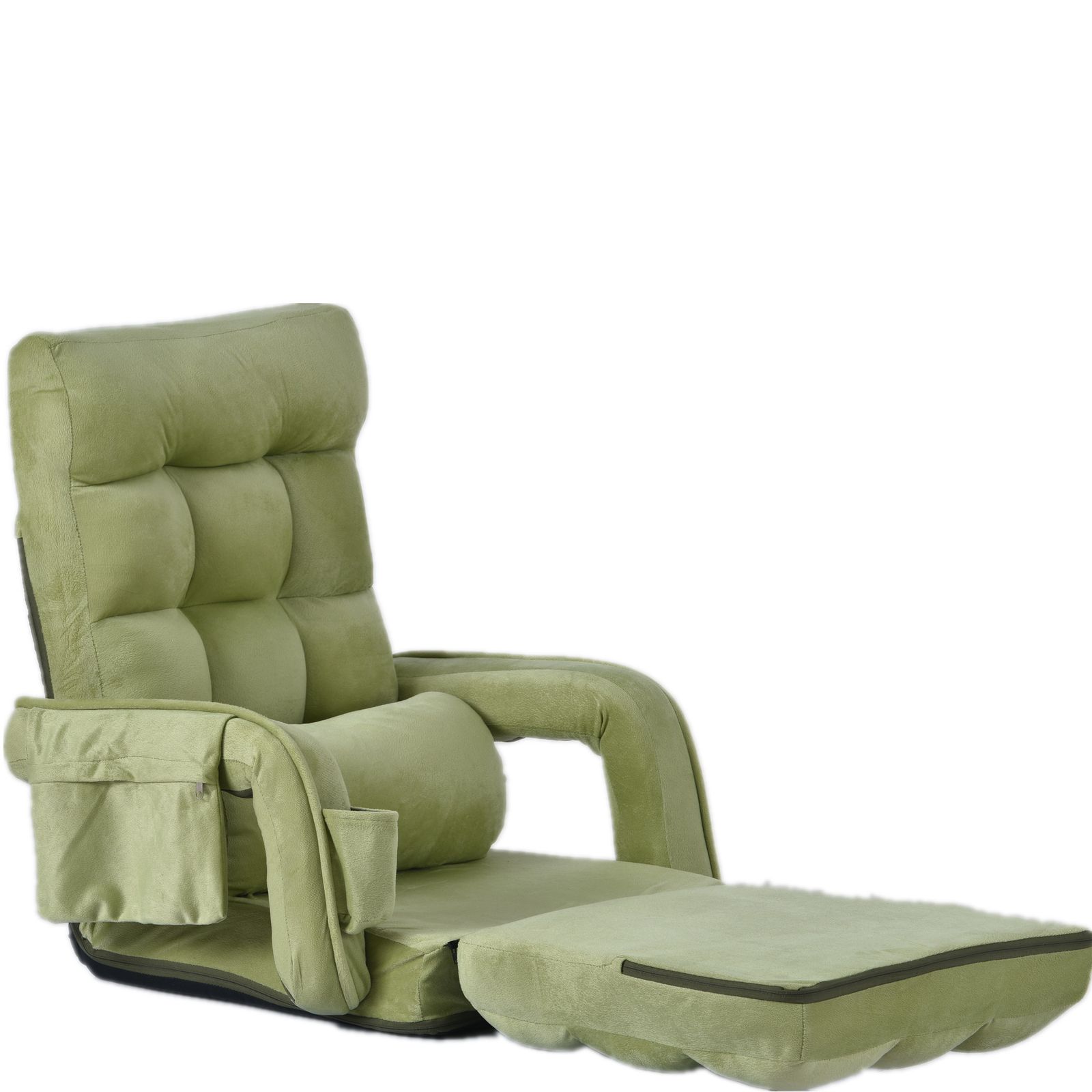 座椅子 リクライニング 14段ギア リクライニングチェアー 【グリーン】 座椅子 リクライニング14段ギアリクライニングチェアー