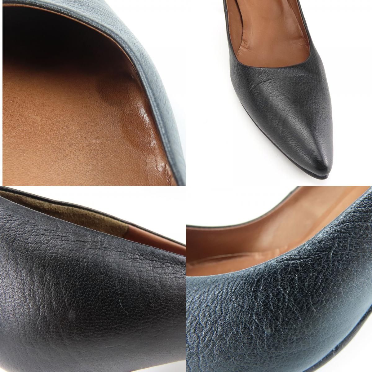 中古】 ラボキゴシワークス パンプス 24 1/2 レザー ブラック JPサイズ