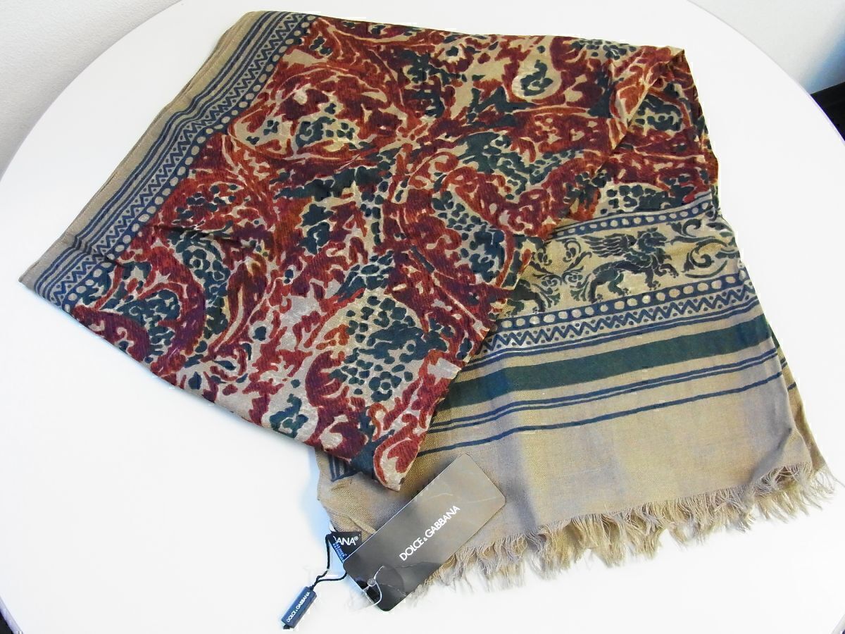 D&G マフラー ドルチェ&ガッバーナ マフラー 千鳥格子 ウール