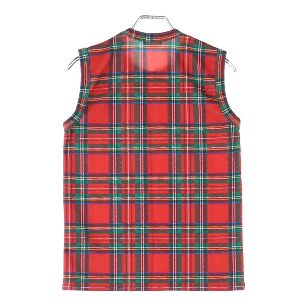 COMME des GARCONS コムデギャルソン 06 SS タータンチェック 転写プリント ノースリーブカットソー レッド レディース GQ-T 017 AD 2005
