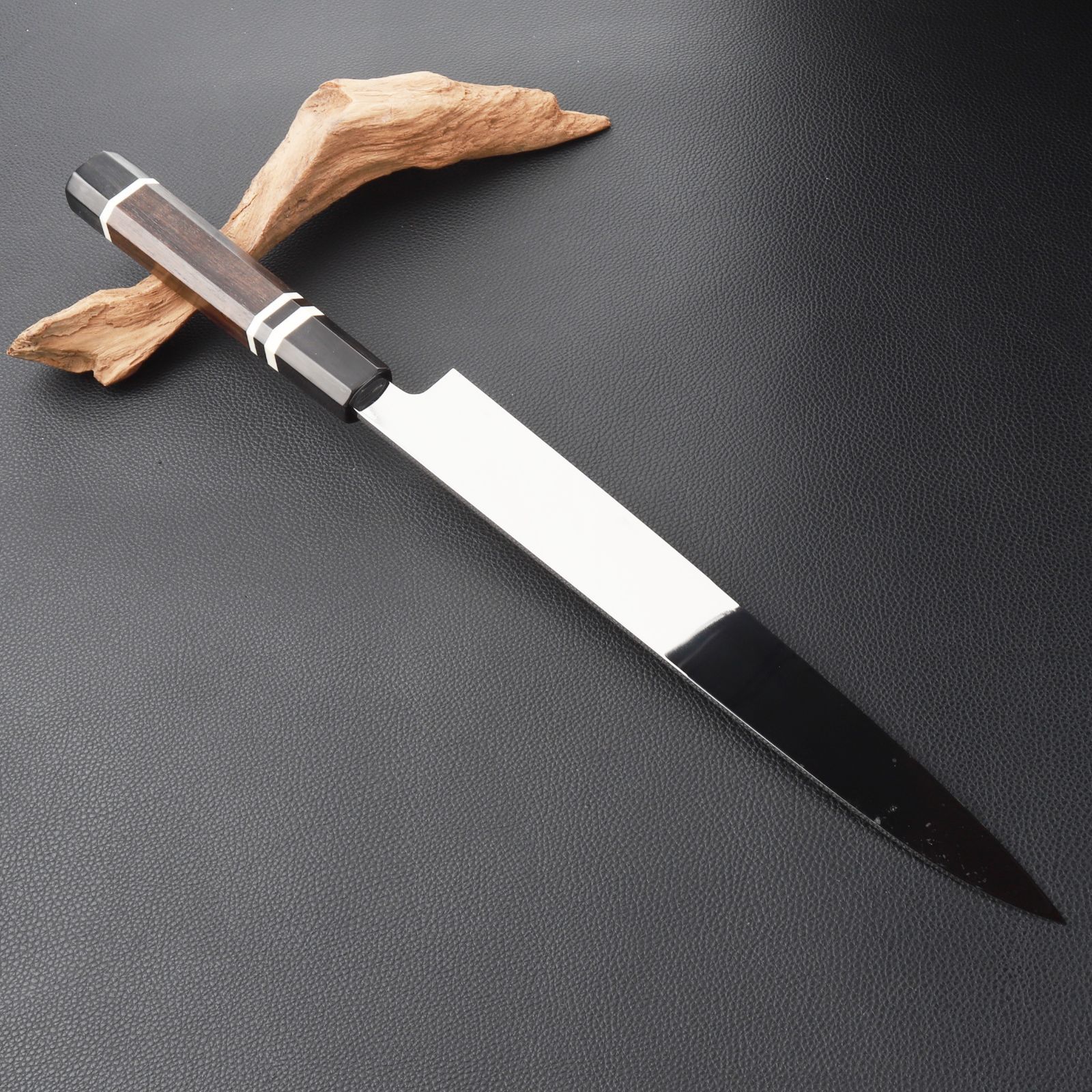 柳刃包丁 刺身包丁 9寸 刃渡り270 mm 通常鏡面仕上げ 本刃付け 八角柄 時選択 和包丁