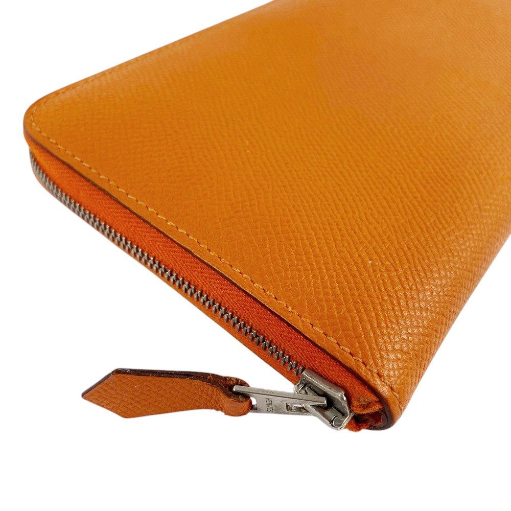 □美品□ エルメス アザップ ロング 長財布 エプソン オレンジ □O刻