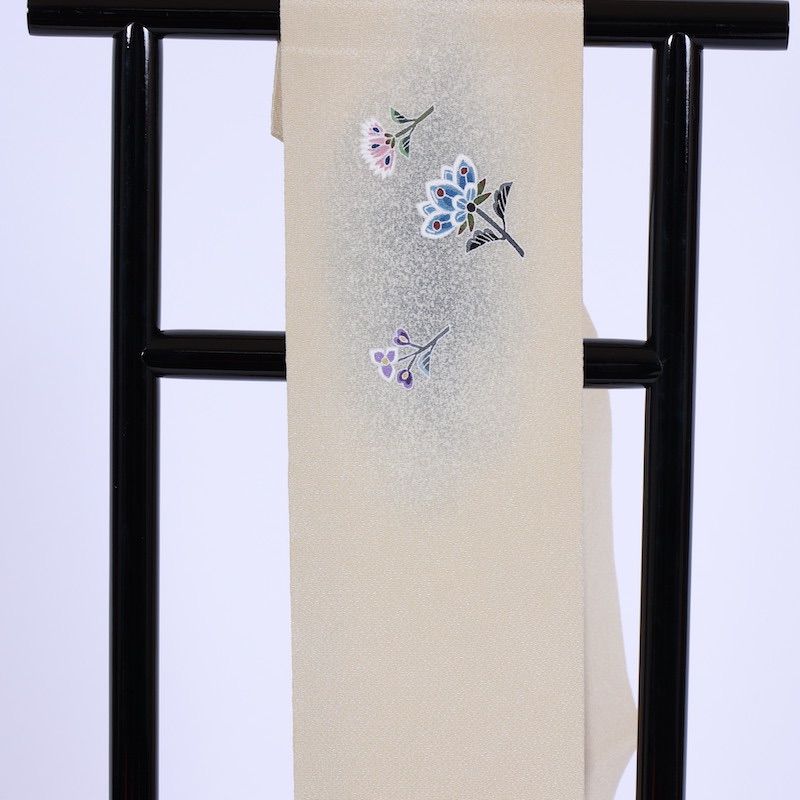 新品・未使用　帯　名古屋帯　人間国宝「羽田登喜男」手描き　折れ枝更紗紋様／725 新品・未使用 帯 名古屋帯 人間国宝「羽田登喜男」手描き 折れ枝更紗