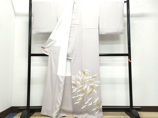 刺繍 飛鶴蓑亀文