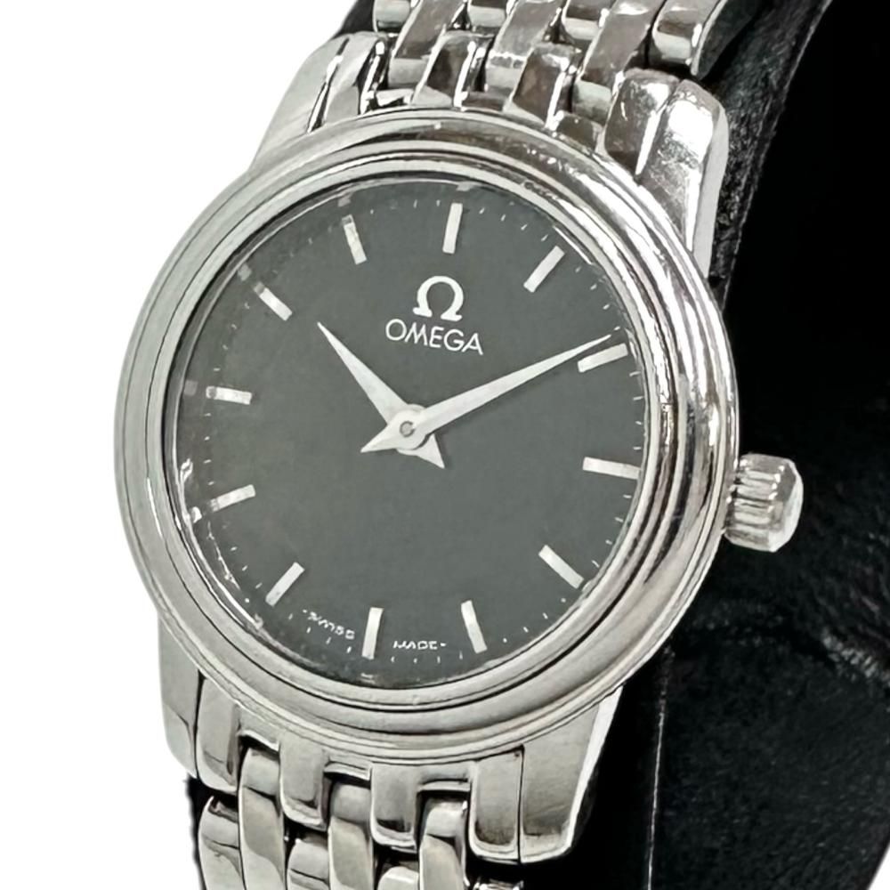 OMEGA|オメガ デビル プレステージ 4570.51 腕時計 ステンレススチール クオーツ 黒文字盤 レディース 真子質店 GD