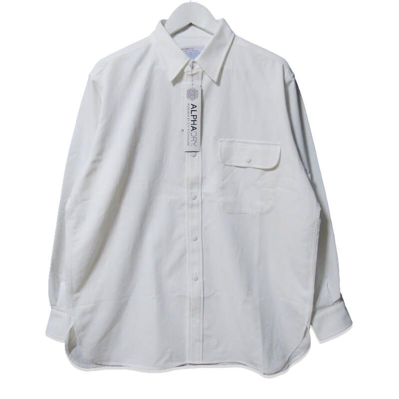 美品 nanamica ナナミカ 長袖シャツ SUGF050 nanamican ALPHADRY Shirt ポリエステル 中国製 ホワイト 白 S タグ付き 27108808