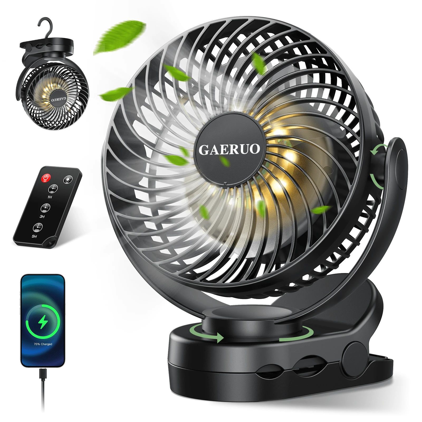 キャンプ 扇風機 吊り下げ リモコン付きLEDライトサーキュレーター アウトドア chiakistore_xr-df182
