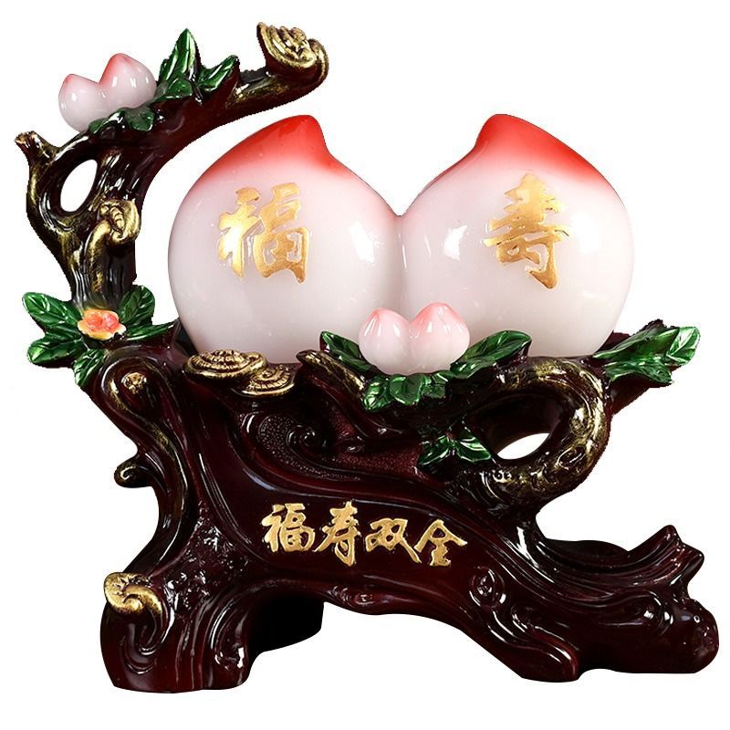 桃 モモ 置物 オブジェ ピンク 幸運 長寿 縁起物 魔除け 厄除 開運