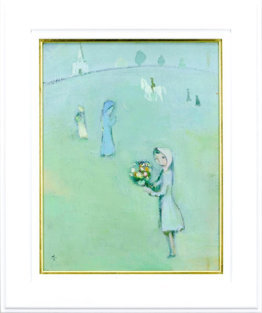 真作】【WISH】杢田たけを「霧の丘」油彩 6号 2005年杢田たけを