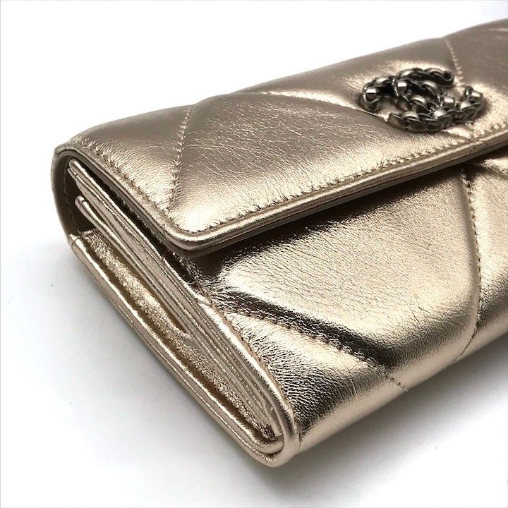 超美品 CHANEL シャネル ココマーク 長財布 ウォレット ラムスキン