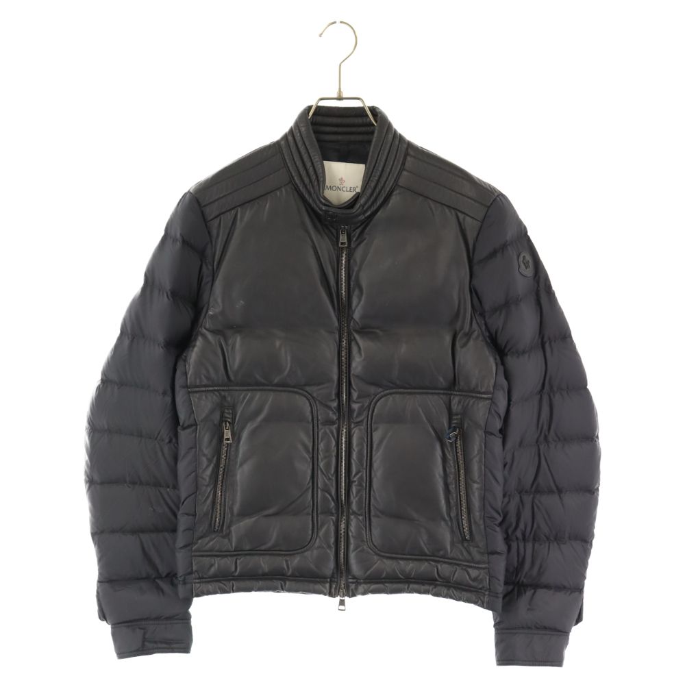 MONCLER JEANDAT GIUBBOTTO レザー切り替え MONCLER JEANDAT GIUBBOTTO レザー切り替え