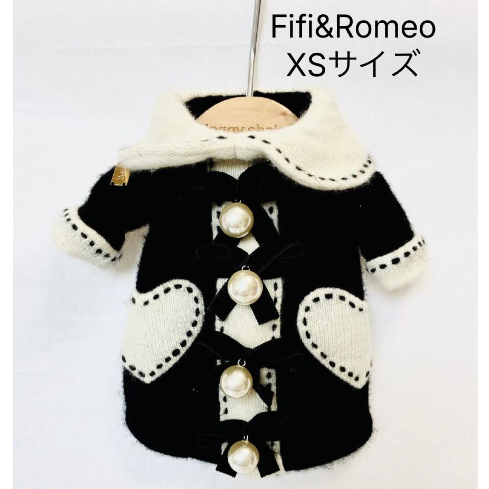 フィフィロメ Fifi&Romeo ニットドレス 赤 新品 S Fifi&Romeo(Mサイズ) カシミヤニットワンピース 犬服 フィフィ&ロメオ カシミヤ ハート サイズM
