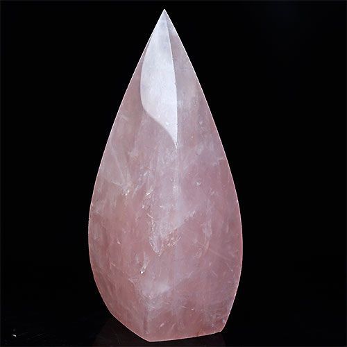 D411-4〕高品質 ローズクォーツ ポイント磨き 置物 rose quartz 紅水晶
