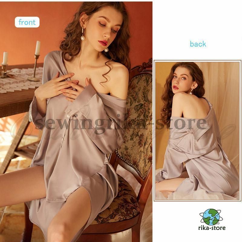 送料無料」ネグリジェ レディース シャツワンピース