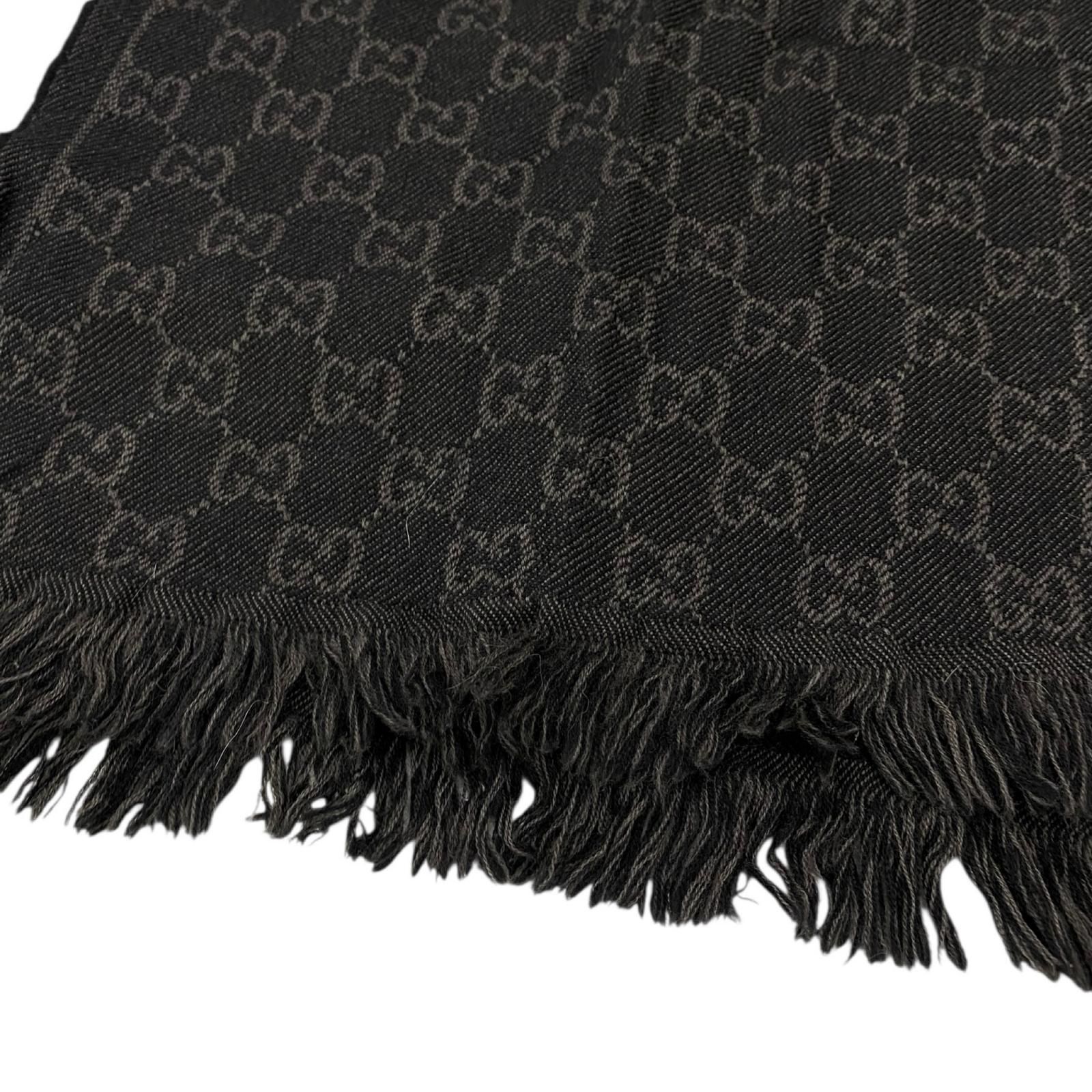 186005 GUCCI グッチ マフラー GGパターン ウール