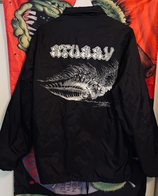 STUSSY コーチジャケット L ブラック ナイロン ステューシー