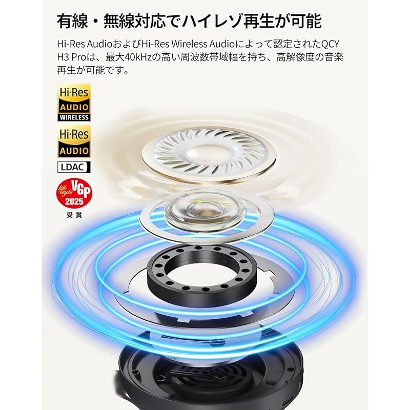 【特価商品】【VGP 2025 受賞】QCY H3PRO ヘッドホン ワイヤレス Amazon.co.jp: 【VGP 2025 受賞】QCY H3PRO ヘッドホン