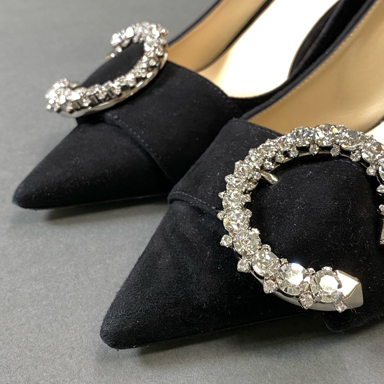 JIMMY CHOO ラインストーン スエード ミュール ピンヒール 36 1g31 JIMMY CHOO ジミーチュウ 2023 Melva ラインストーン