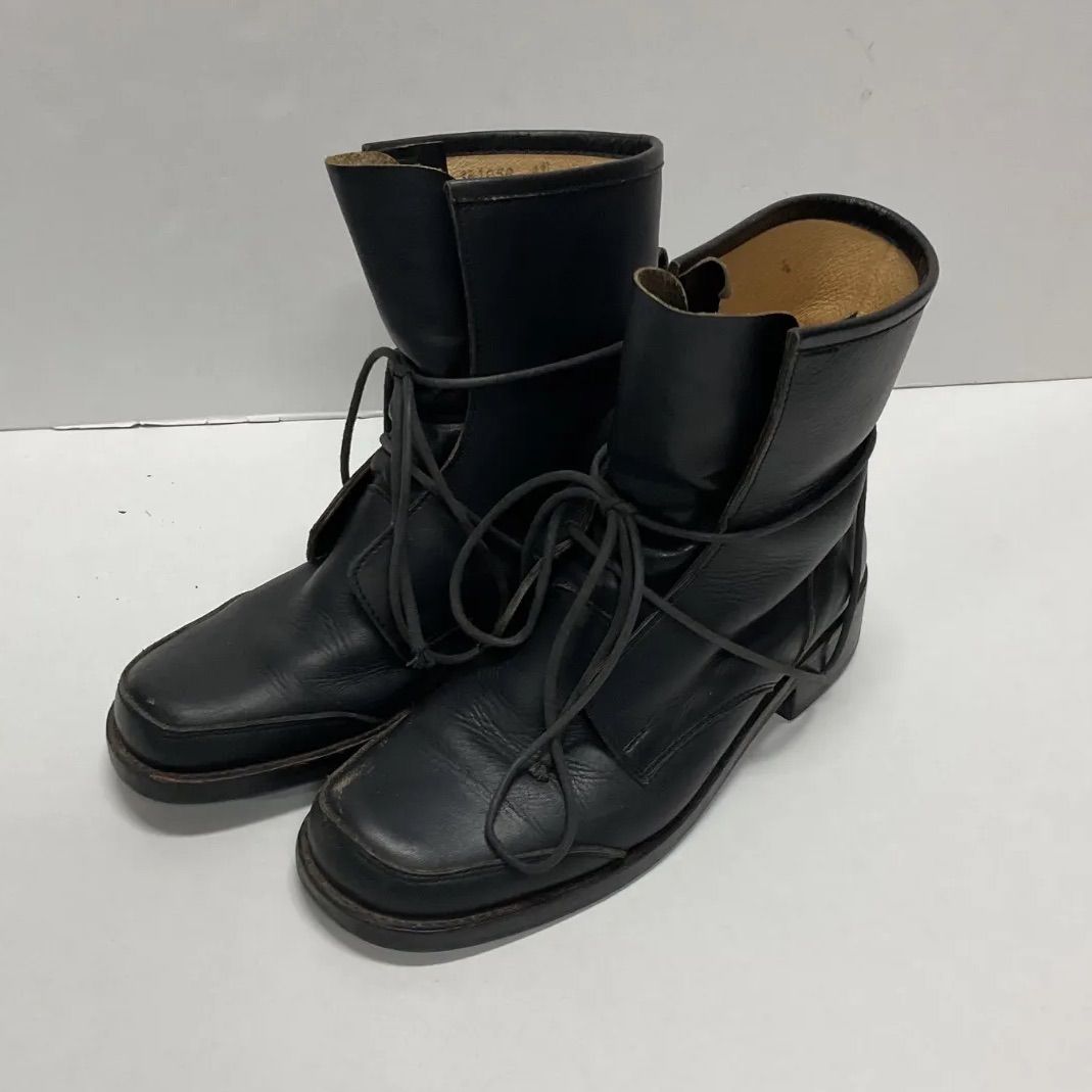 arfledo BANNISTER Y2K ニット レイヤード レザー ブーツ 美品 hyde着Alfredo bannister レイヤードレザーブーツ