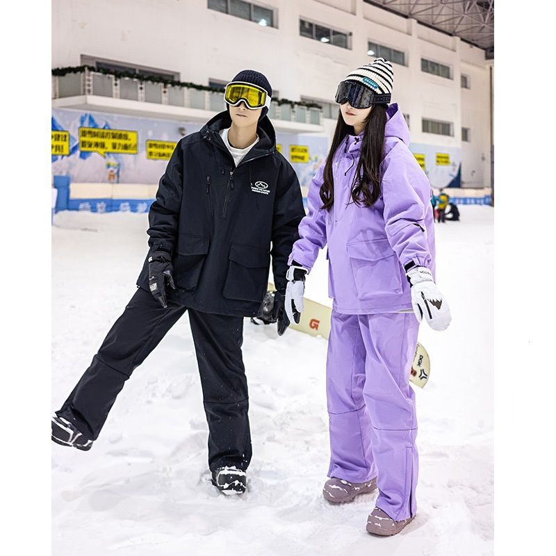 美品 スーパーセール スキーウェア メンズ レディース ボードウェア スノボウェア 上下セット防寒 レディース 大きいサイズ 極厚裏起毛 撥水加工  5サイズ（M～3XL） 防寒 ジャケット パンツ 男女兼用 送料無料