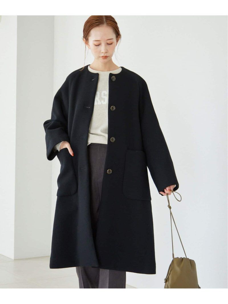はな　SLOBE IENAスイビダブルクロスサドルショルダーAラインコート SLOBE IENA スイビダブルクロスサドルショルダーAラインコート