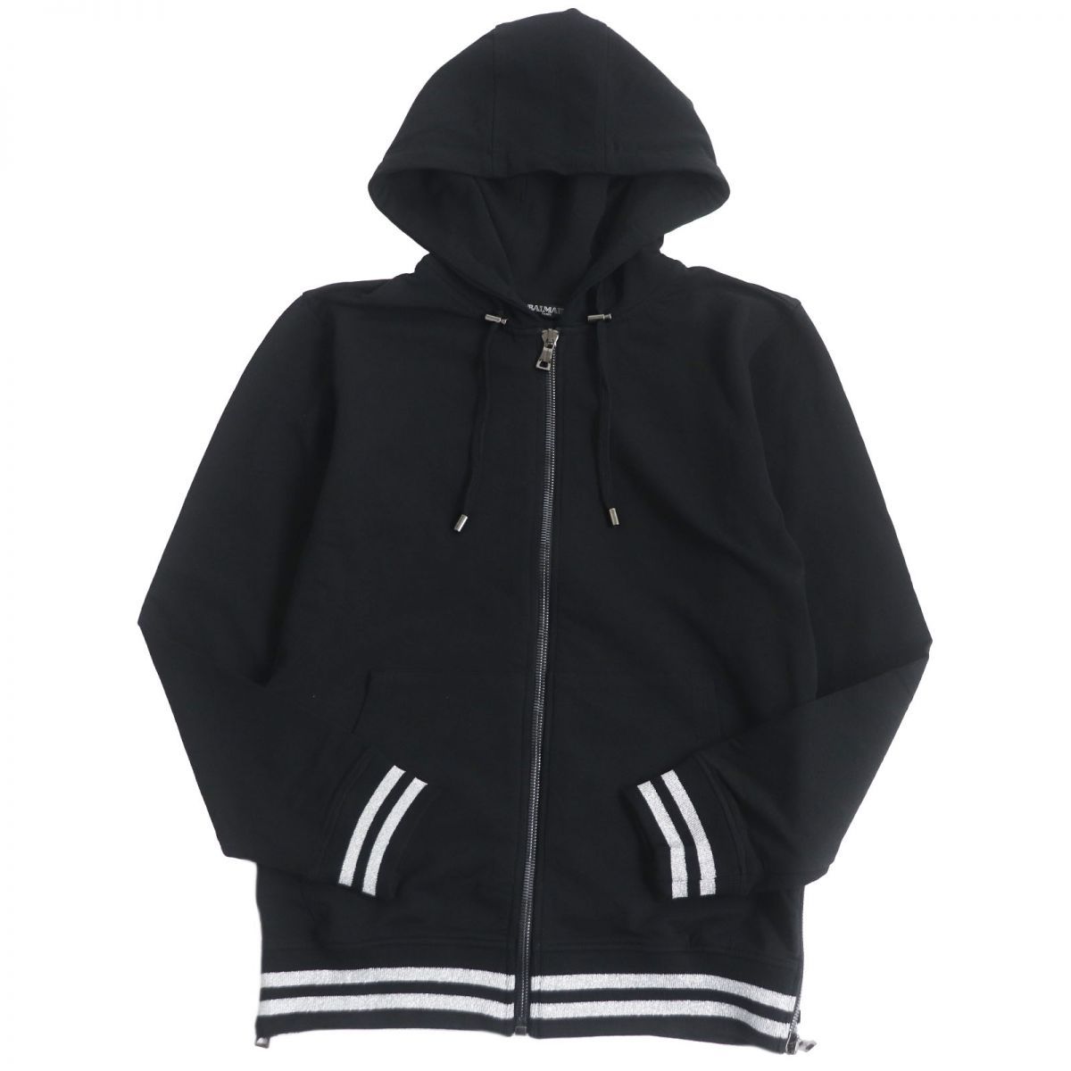 極美品□BALMAIN/バルマン バックロゴ ラインデザイン ラメ