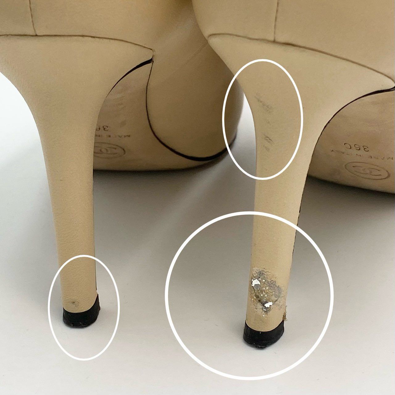 3c30 CHANEL シャネル ココマーク パール付き ヒールパンプス G31552 