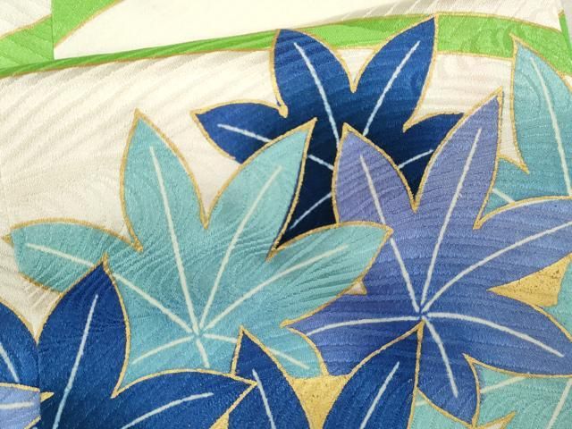振袖フルセット豪華振袖　駒刺繍　扇面流水草花文　金彩　正絹 平和屋着物▽豪華振袖 駒刺繍 流水草花文 金彩 やまと謹製 正絹