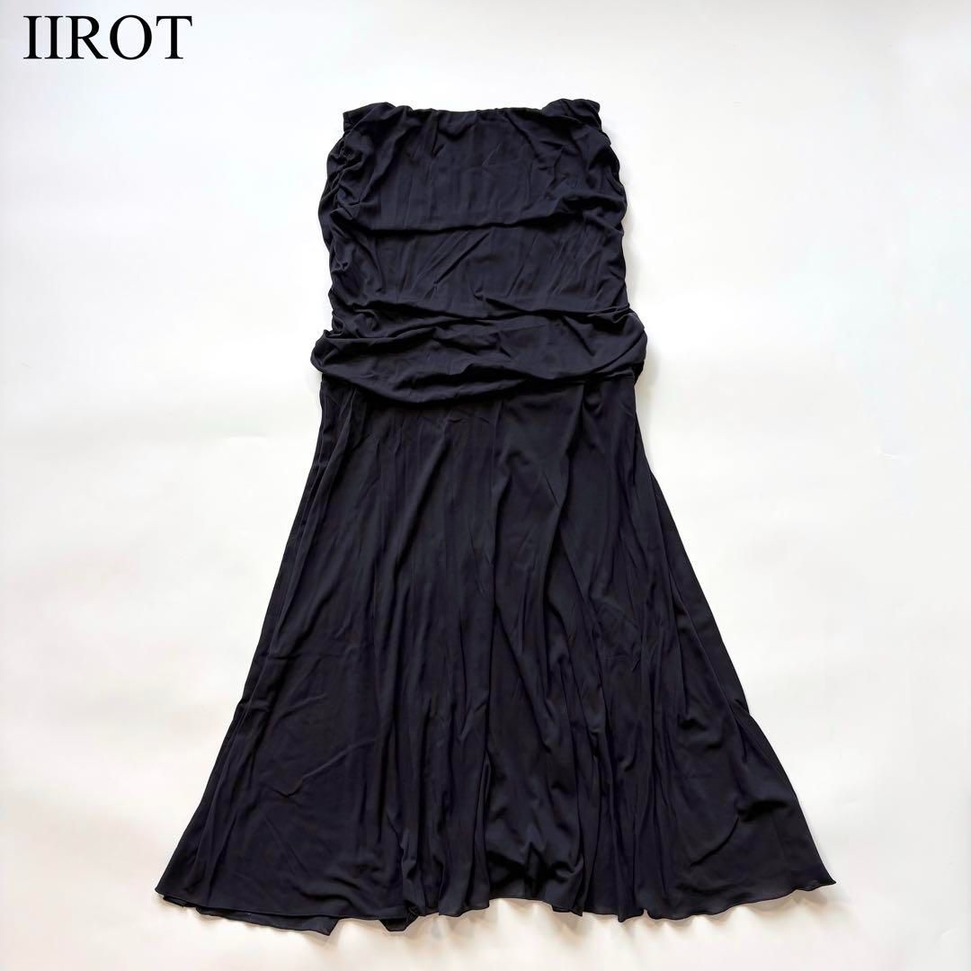 IIROT イロット コットンジャージー スカート 変形 ネイビー フ