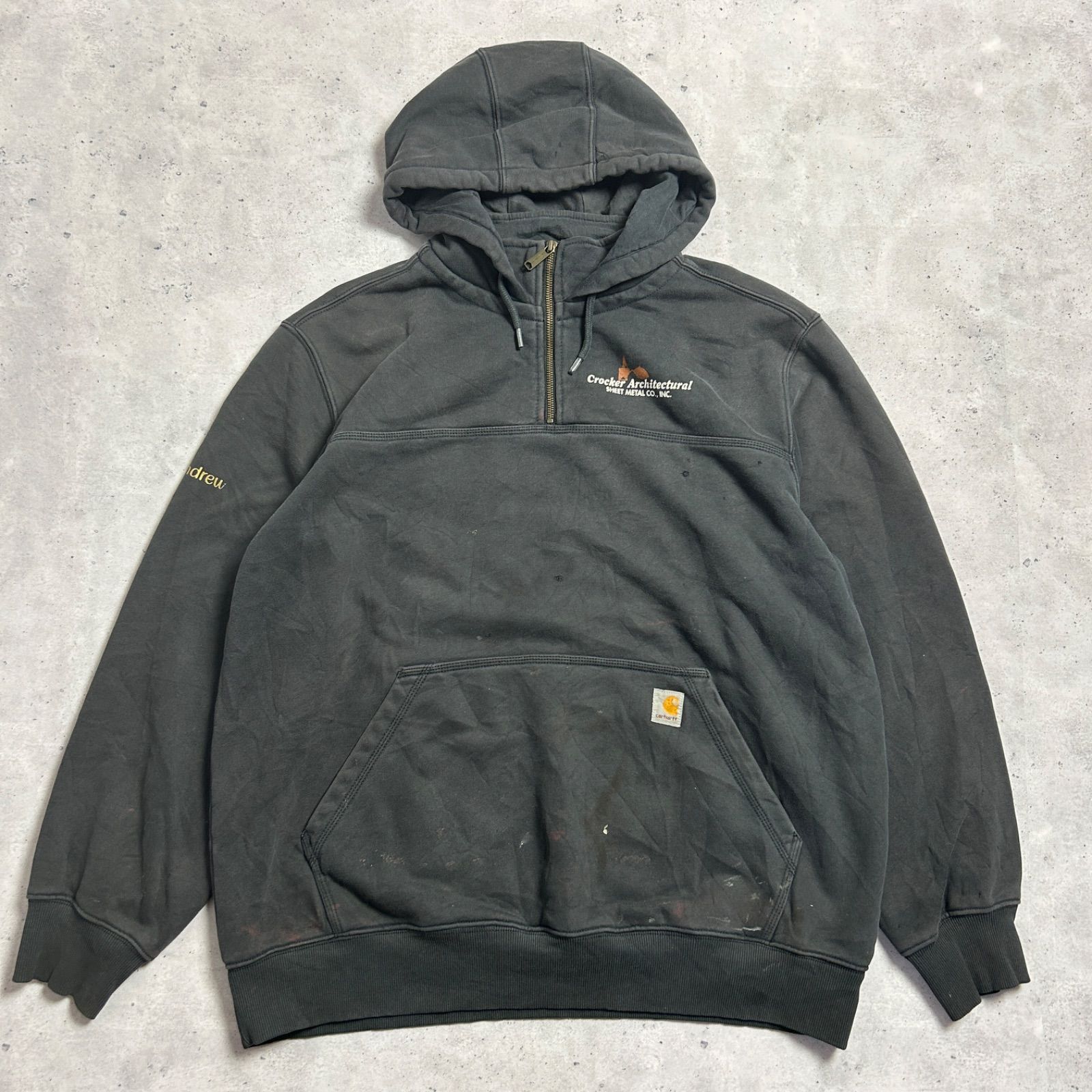 cahartt カーハート フェードブラック ハーフジップスウェット cahartt カーハート フェードブラック ハーフジップスウェット