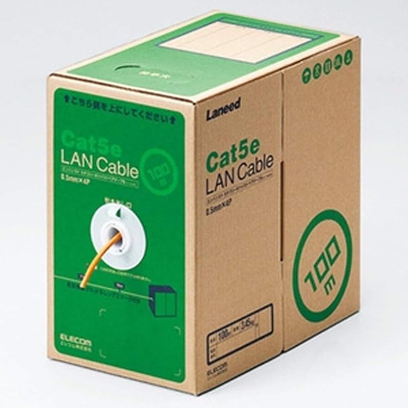 エレコム LANケーブル 100m 自作用 RoHS指令対応 CAT5e オレンジ LD-CT2/DR100/RS 0