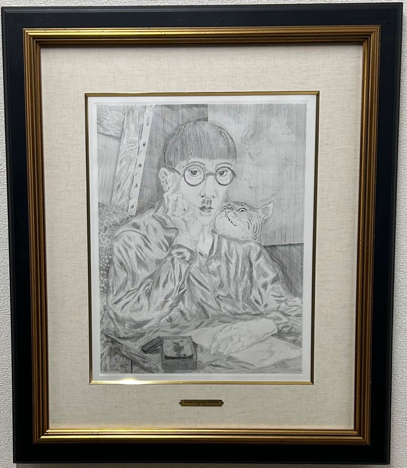 藤田嗣治　ヘリオグラビュール(銅版画)『今日の芸術より』1927年、黄布＆共箱付 m45210162869_1.jpg?1718107177