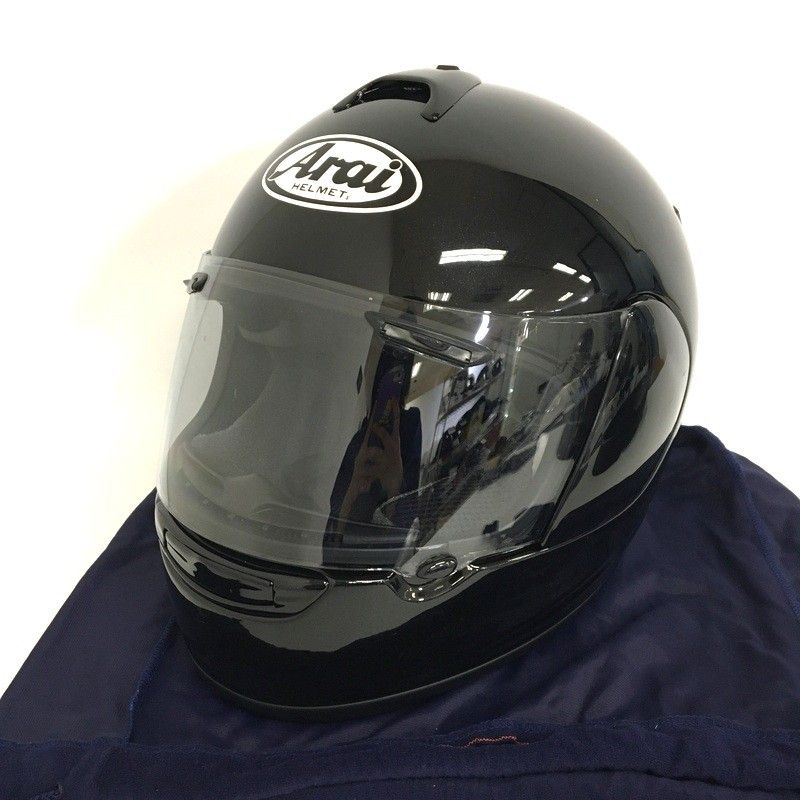 Arai VECTOR フルフェイスヘルメット 除菌消臭済 グラスブラック Mサイズ オートバイ ツーリング ライディング バイカー バイク用品 アライ TA2517