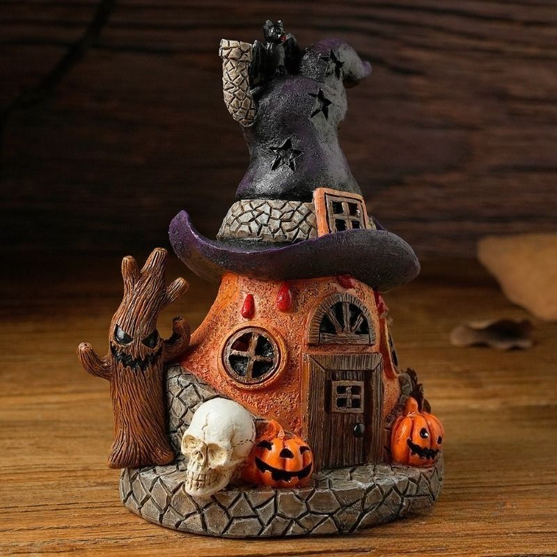 置物 オブジェ ガーデンオーナメント ハロウィン装飾 魔女の帽子の家 ミニハウス イベント 室内 屋外 インテリア 玄関 リビング ダイニング 装飾 庭 ガーデニング 装飾 ガーデン 樹脂 ギフト プレゼント