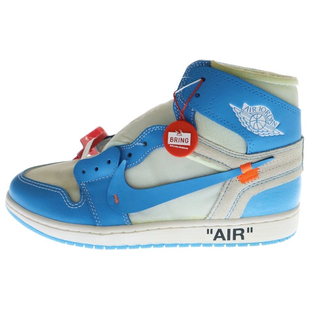 NIKE ナイキ ×OFF-WHITE AIR JORDAN 1 POWDER BLUE UNC AQ0818-148 オフホワイト エアジョーダン1 パウダーブルー ハイカットスニーカー US10|28cm ホワイト|ブルー
