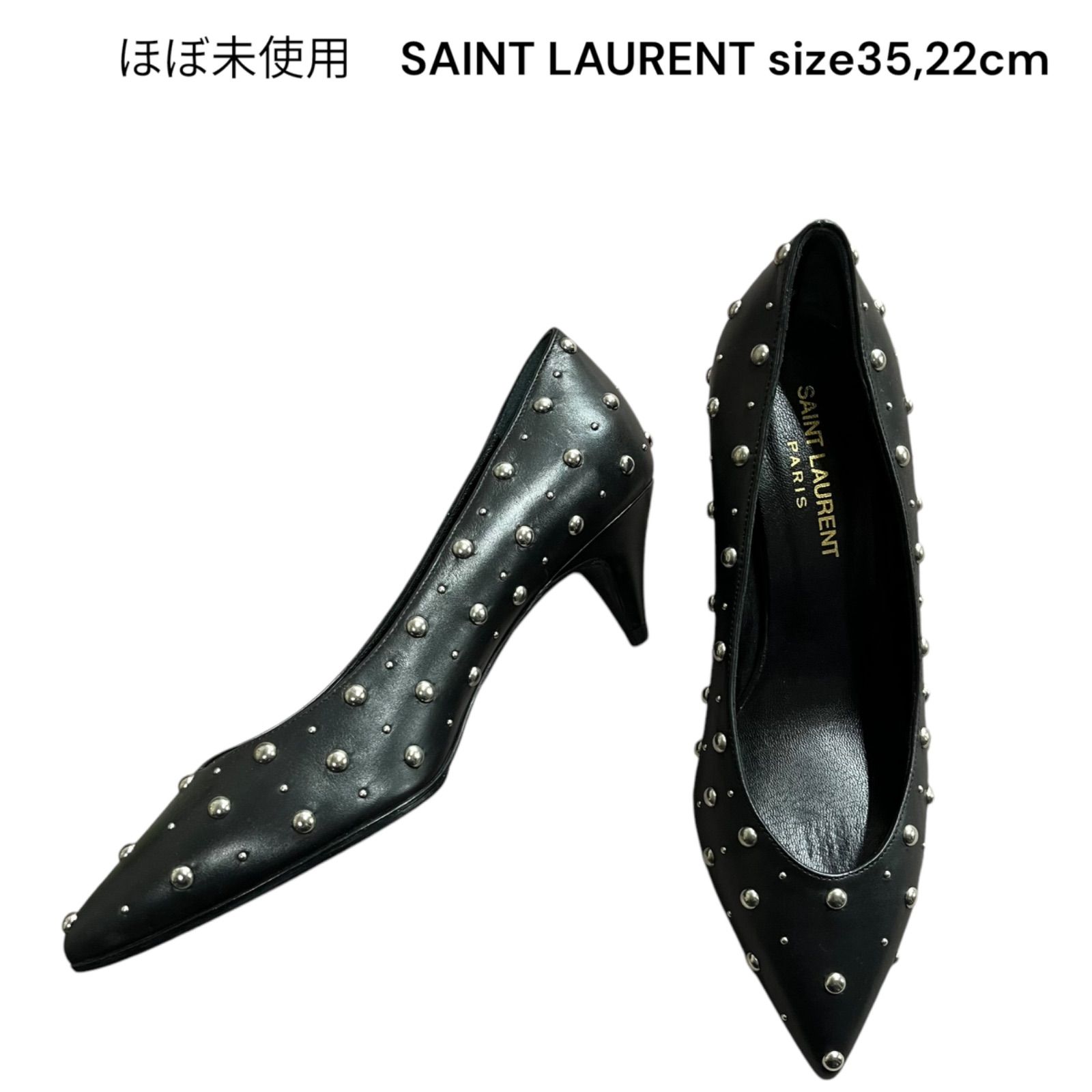 SAINT LAURENT PARIS サンローラン　スタッズパンプス ほぼ未使用 サンローラン SAINT LAURENT スタッズ ブラック パンプス