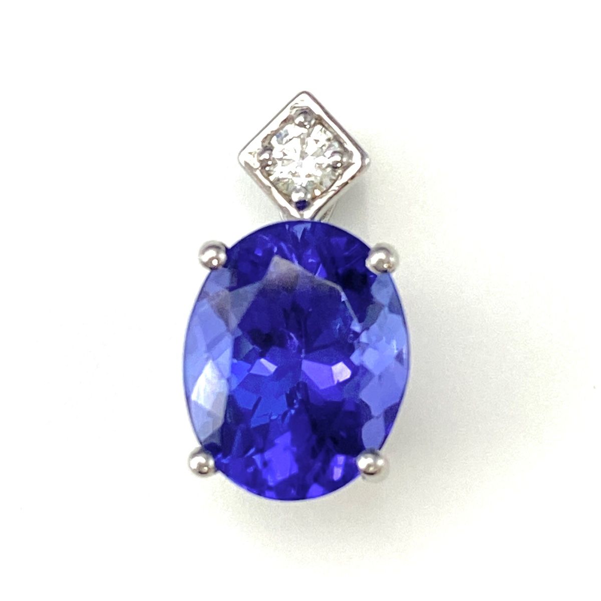 GSTV タンザナイト ペンダントトップ プラチナ メレダイヤ ペンダント