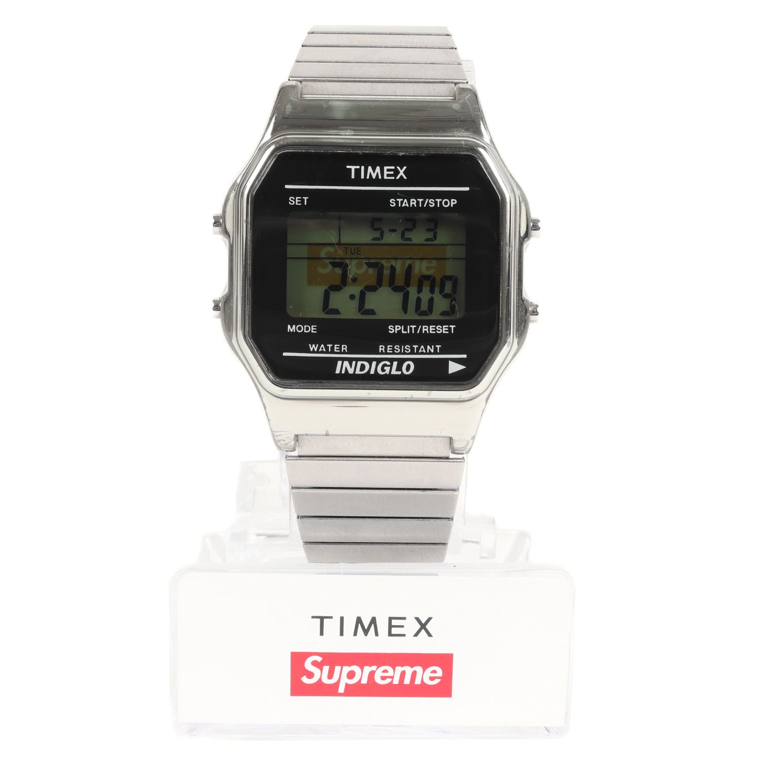 Supreme シュプリーム Timex タイメックス 別注 デジタル 腕時計 ウォッチ Digital Watch 19AW シルバー  コラボアイテム BOX LOGO ボックスロゴ ブランド