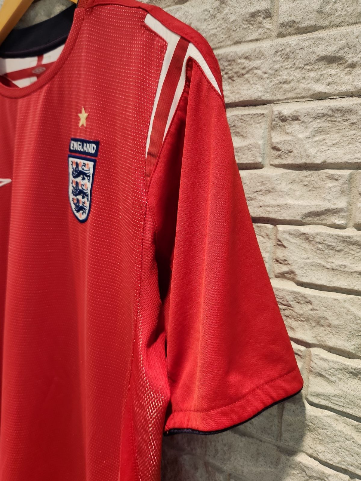 イングランド代表 ユニフォーム アウェイ UMBRO 赤/ネイビー 長袖 L