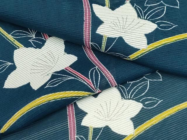 平和屋着物＊夏物 小紋 絽 草花文 洗える着物 AAAY6900sx - メルカリ