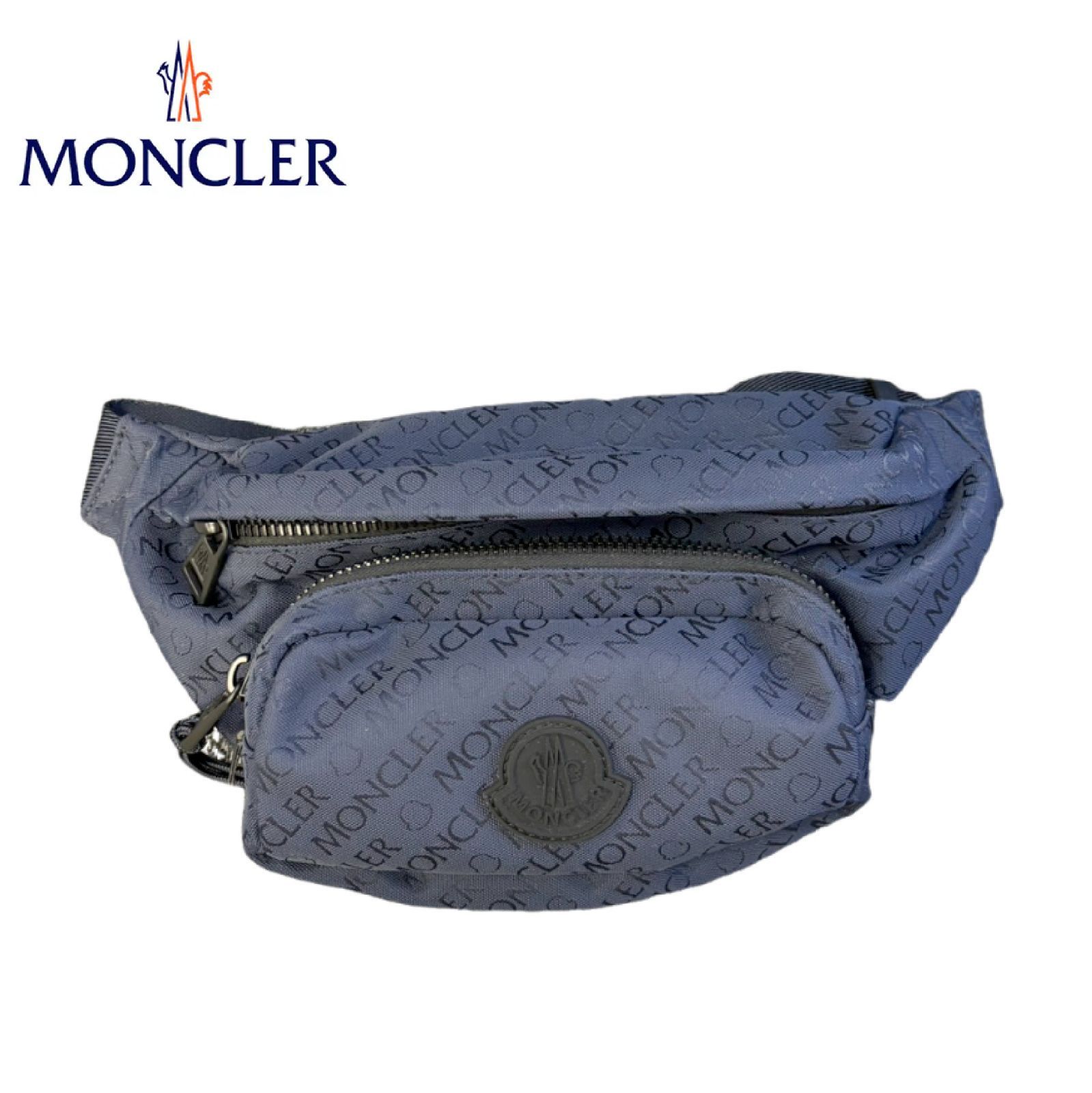 p03【極美品】プラダ 三角ロゴ ナイロン ブラックウエストポーチ