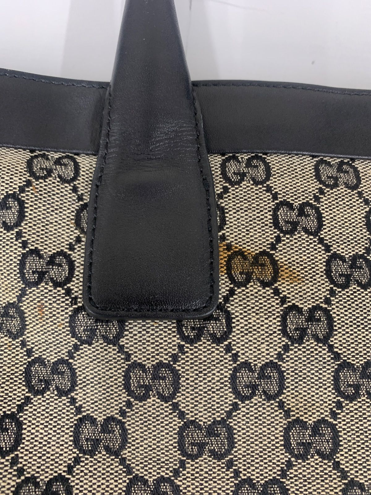 4 GUCCI グッチ ブラック 黒 GGキャンバス トートバッグ