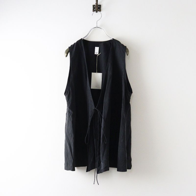 2025SS ヨリ Yoli Silk wrap vest シルクラップベスト F ブラック ジレ 羽織り アウター 2400014631456