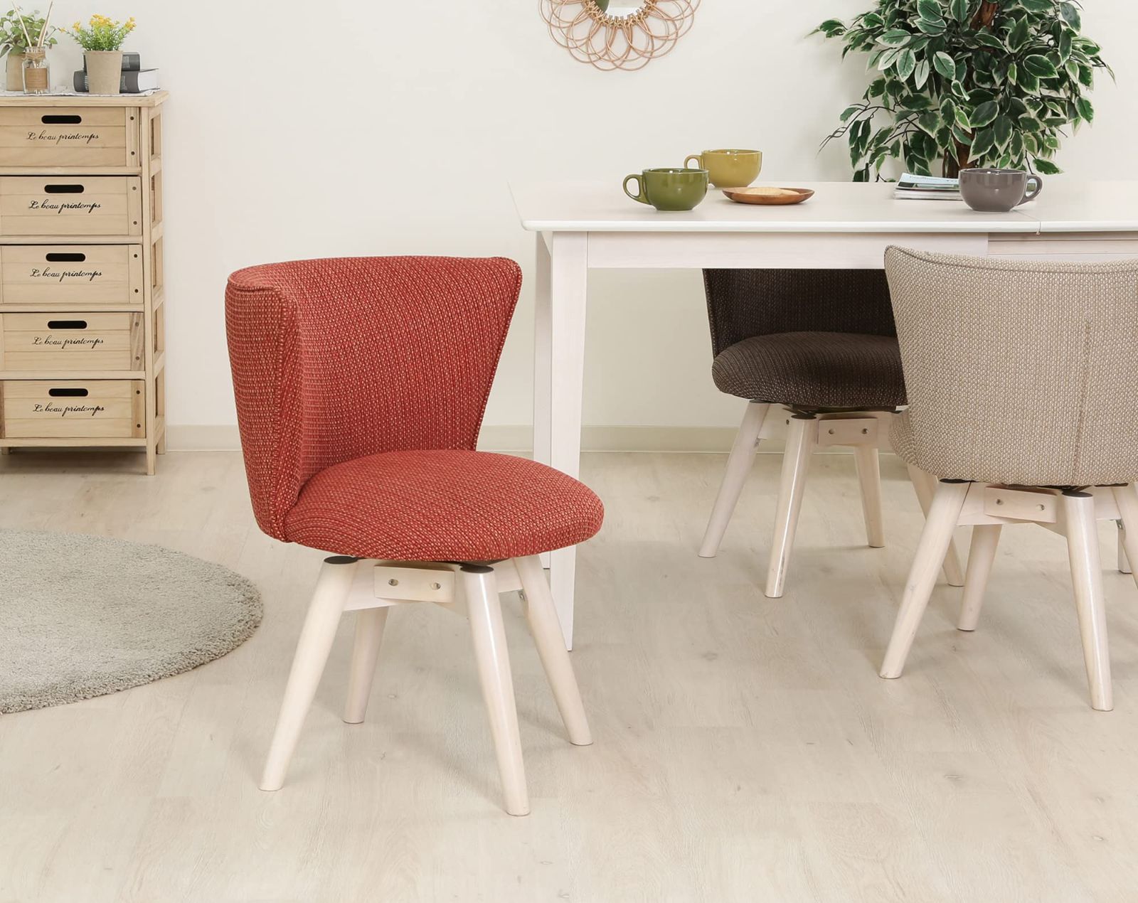 不二貿易 チェア 幅50×奥行52×高さ68cm アイボリー/ホワイトウォッシュ ダイニングチェア ファブリック クラム 70568 不二貿易 チェア 幅50×奥行52×高さ68? アイボリー&frasl;ホワイトウォッシュ